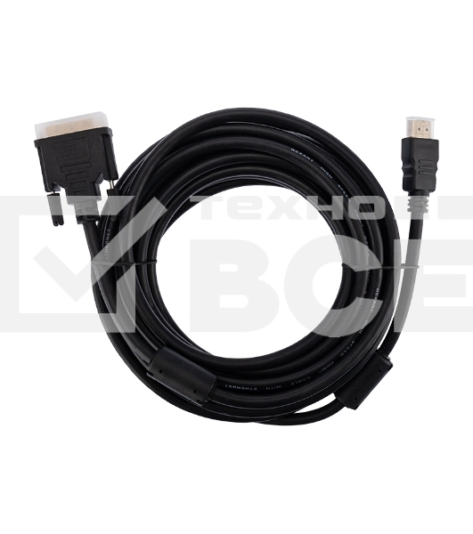 Шнур HDMI - DVI-D с фильтрами, длина 7 метров (GOLD) (PE пакет) Rexant