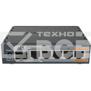 PoE-маршрутизатор MikroTikRB760iGS2 ядра (880 МГц), 5х 1G RJ45, SFP, USB, MicroSD, раздача PoE (HEX S)