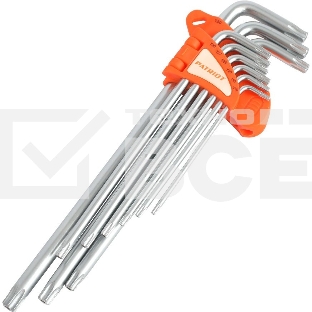 Набор ключей PATRIOT SKТ-9EL, TORX, экстра длинные, T10-T50, CRV, 9 шт