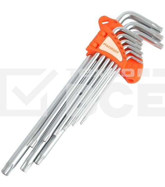 Набор ключей PATRIOT SKТ-9EL, TORX, экстра длинные, T10-T50, CRV, 9 шт