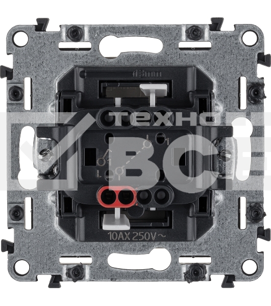 Механизм выключателя 1-кл. СП Valena Life 10А IP20 250В 10АХ с лицевой панелью; безвинтовые зажимы сл. кость Legrand 752501