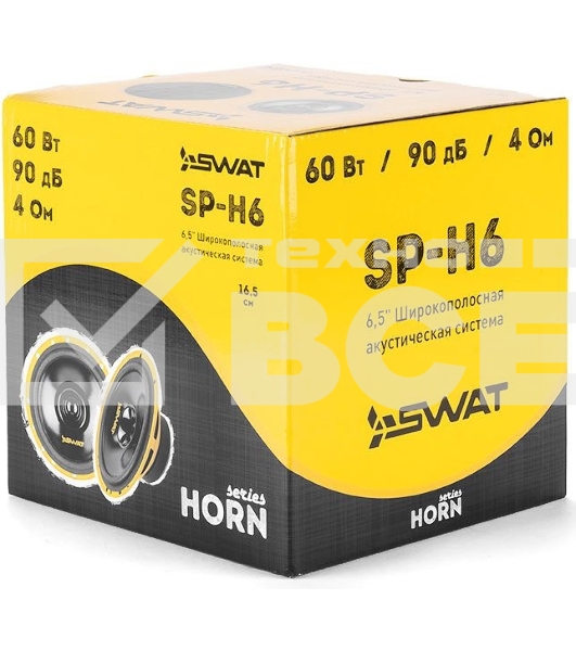 Акустика автомобильная SWAT SP-H6/6'' (16 см.), широкополосная акустика 60/250 Вт./