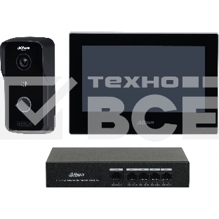 Комплект домофона Dahua DHI-KTP03 черный