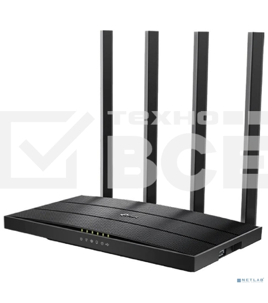 Роутер беспроводной TP-Link Archer C6U AC1200 10/100/1000BASE-TX/4G ready черный