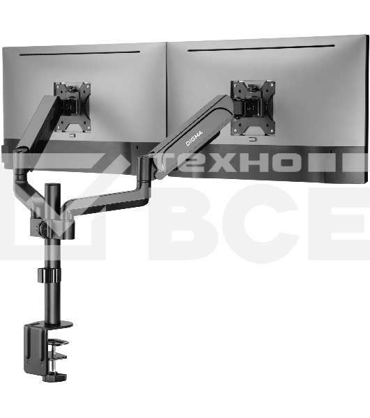 Кронштейн для мониторов ЖК Digma D-MM202D черный 17'-32' макс.9кг крепление к столешнице поворот и наклон