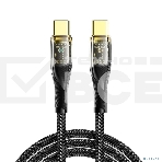 Кабель Rexant Type-C – Type-C, 5А, 100Вт, 1м, в черной нейлоновой оплетке со световой индикацией, фото4