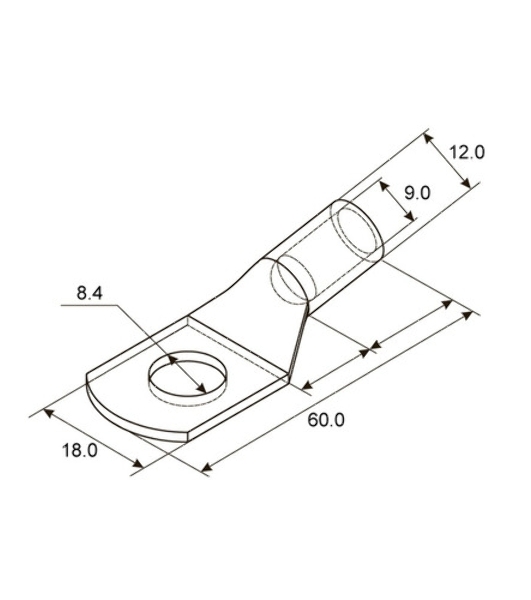 Наконечник медный луженый Rexant ТМЛ-Р 16–6 (16 мм² - Ø6 мм) (в упак. 5 шт.)