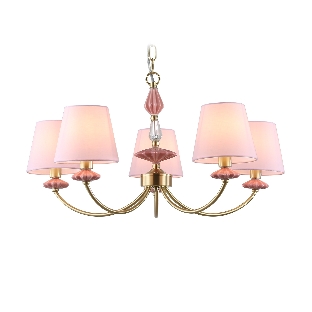Люстра Ambrella light LH75024/5 GD/PI золото/розовый E14/5 max 40W D700*780