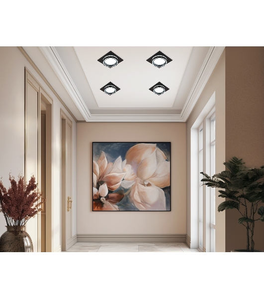 Светильник встраиваемый TU5230 BK черный IP20 GX70 D150*150*52