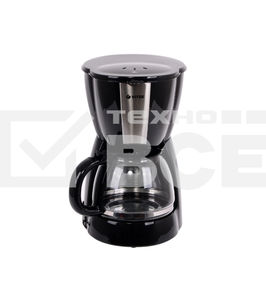 Кофеварка капельная Vitek VT-1503 черный, исп. кофе - молотый, 1.2 л, 900 Вт.