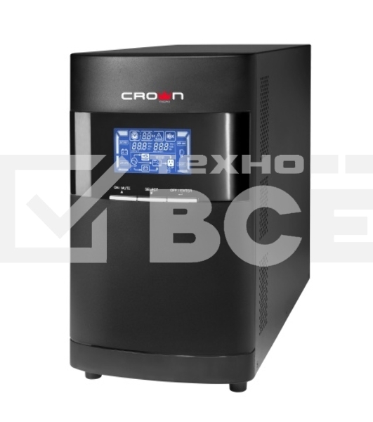 Источник бесперебойного питания CROWN On-Line CMUOA-350-3K EURO 3000VA/2700W, корпус металл, TOWER, АКБ 6*12V/9AH, PF-0.9, AVR 110-300V, порт RJ-11/45+USB/RS-232, EPO, розетки 4*EURO, входной кабель 2 м, вентилятор охлаждения, автомат, слот для SNMP, порт