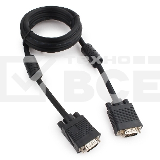 Кабель Gembird/Cablexpert CC-PPVGA-6B, Кабель VGA Premium,15M/15M, 1.8м, тройн.экран, феррит.кольца, чёрный, пакет