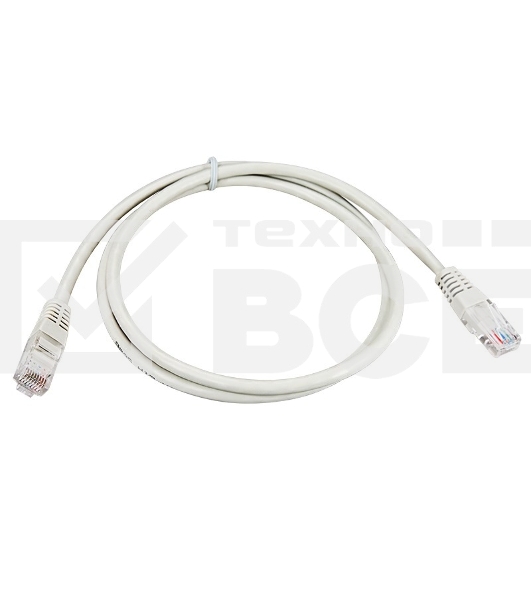 Пaтч-корд U/UTP Rexant, категория 5e, RJ45-RJ45, неэкранированный, PVC серый, 1м