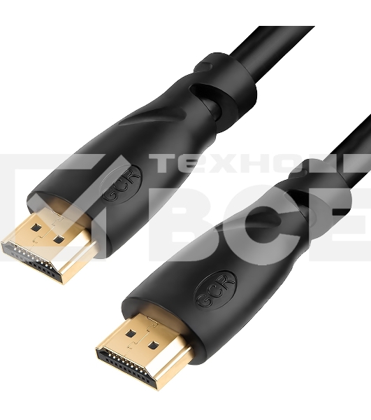 Кабель Greenconnect Premium 2.0m HDMI v2.0 HDR Ultra HD 4K60 Hz/5K30Hz, 3D, Ethernet 18.0 Гбит/с, OD8.0мм, 28/26 AWG, черный, GCR-50542