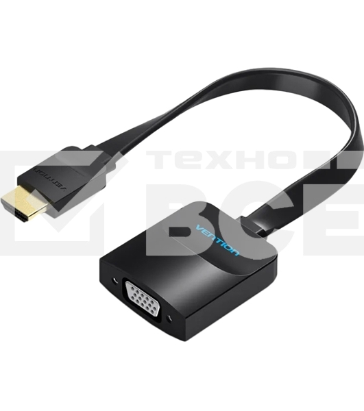 Мультимедиа конвертер Vention HDMI > VGA + аудио, гибкий, плоский
