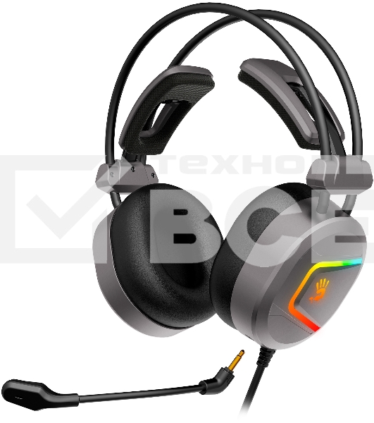 Наушники с микрофоном A4Tech Bloody MC750 серый 2.3м мониторные USB оголовье (MC750 GREY)