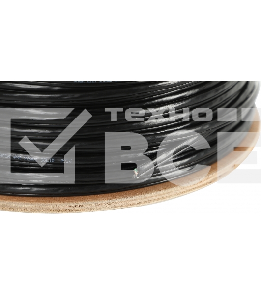 Кабель сетевой Ningbo UTP 4 пары cat5E solid 0.5мм Cu molded 305м серый outdoor стальной трос