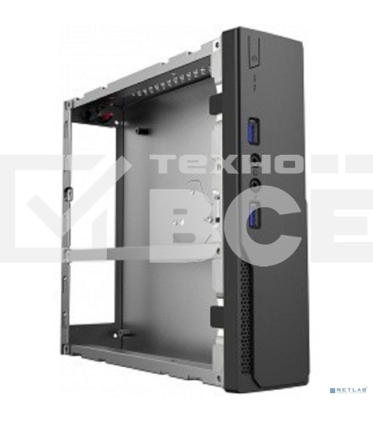 Компьютерный корпус с внешним блоком питания 120Вт. Сase Foxline mITX 120W ext., DC-converter, 2xUSB3.0, 1x40mmFan, Black, VESA, powercord