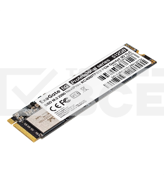 Накопитель SSD ExeGate NextPro+ KC4000TP512, 512Gb, M.2 2280, PCIe 4.0 x4, NVMe, R/W 5000/3600