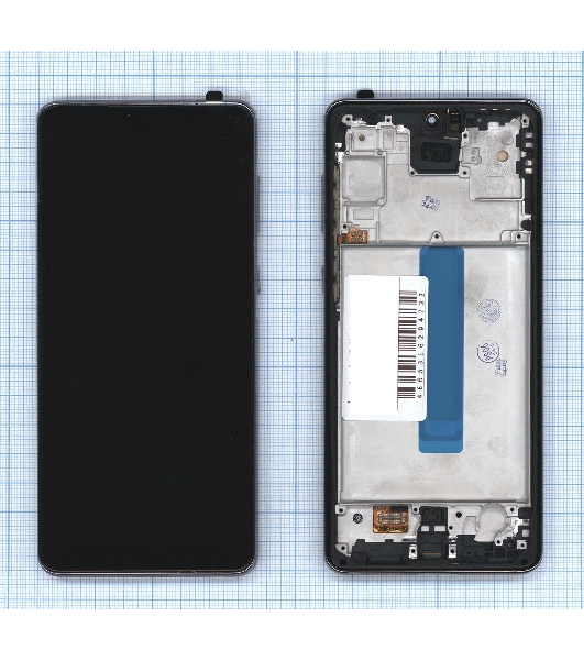 Дисплей (модуль) для Samsung Galaxy A73 SM-A736B в сборе с тачскрином и рамкой OLED small size серый