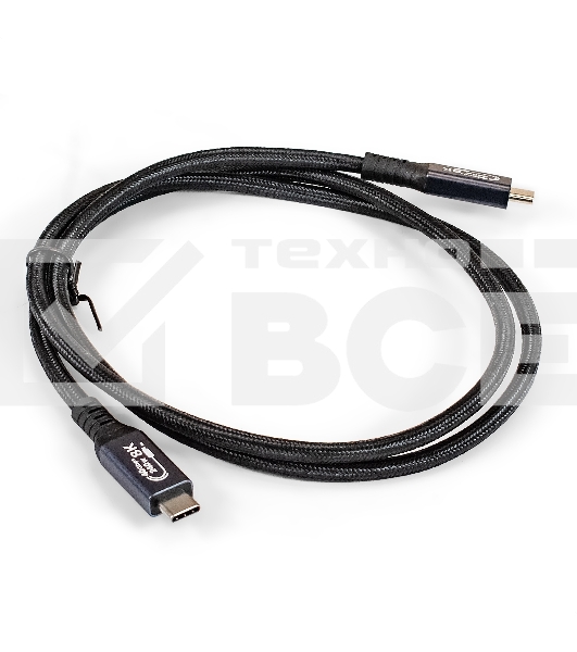 Кабель для зарядки ExeGate EX-CCP-USB4.0-CMCM-QC-1.0 (USB4.0 USB Type-Cm/Cm, 40Gbit/s, 5A, 240W, PD3.1/QC4.0, 1м)