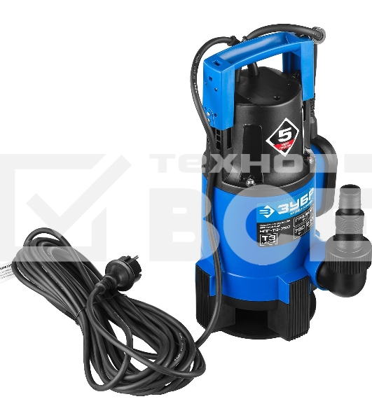 Насос ЗУБР НПГ-Т3-750 профессионал т3 погружной дренажный для грязной воды d частиц до 35мм 750Вт