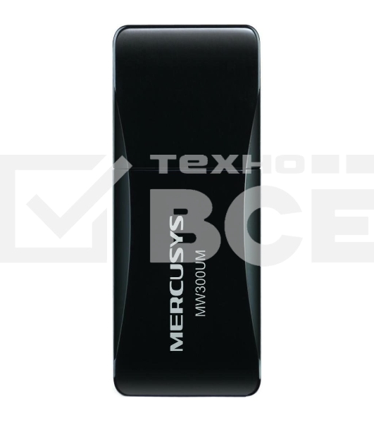 Сетевой адаптер USB2.0 адаптер Mercusys MW300UM, 300Мбит/с, компактный