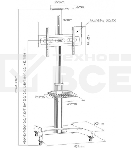 Подставка для телевизора Arm Media PT-STAND-11 черный 32