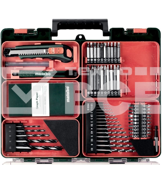 Дрель-шуруповерт Metabo PowerMaxx BS Basic Set 600080880, Аккумуляторный, 12В, 2 АКБ, Кейс