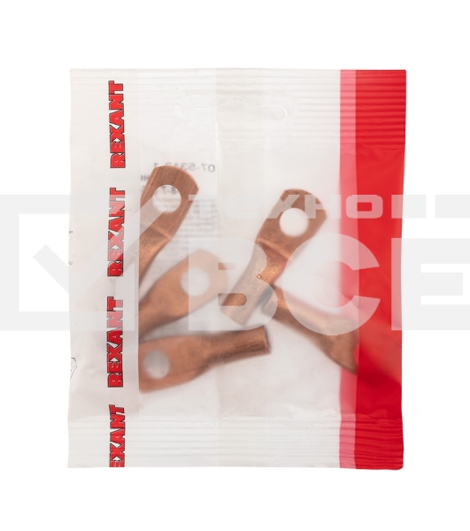 Наконечник медный ТМ 25-8-7 (25мм² - Ø8мм) (в упак. 5 шт.) Rexant