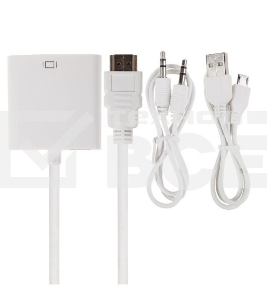 Переходник Rexant шт. HDMI - гн. VGA (провод) + 3. 5 mm Аудио с питанием
