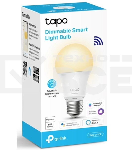 Умная лампа TP-Link Tapo L510E E27 8.7Вт 806lm Wi-Fi