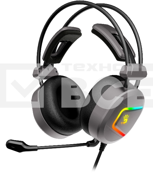 Наушники с микрофоном A4Tech Bloody MC750 серый 2.3м мониторные USB оголовье (MC750 GREY)