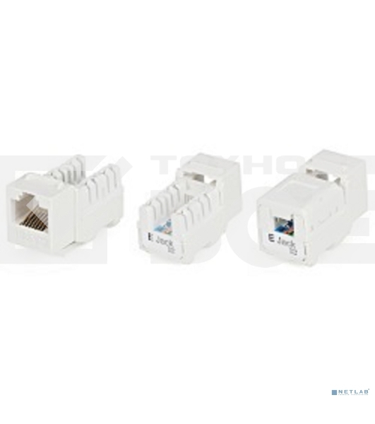 Монтажное оборудование Hyperline KJNE-8P8C-C5e-90-WH Вставка Keystone Jack RJ-45(8P8C), категория 5e, 110 IDC, заделка с помощью NE-TOOL, белая