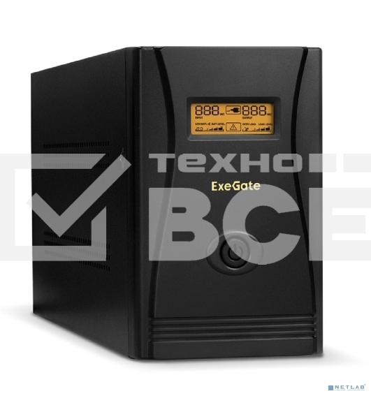 Источник бесперебойного питания ExeGate SpecialPro Smart LLB-1600.LCD.AVR.4SH <1600VA/950W, LCD, AVR, 4*Schuko, Black>