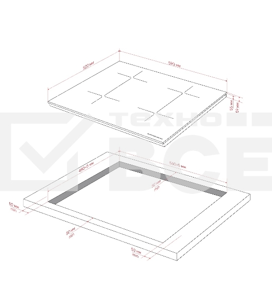Варочная поверхность Kuppersberg/Варочная поверхность Kuppersberg, индукция, High-Tech, 9 уровней мощности, inverter, таймер, пауза, Booster, автоматическое отключение, Flexi-zone, слайдерное управление, поддержание тепла, черный