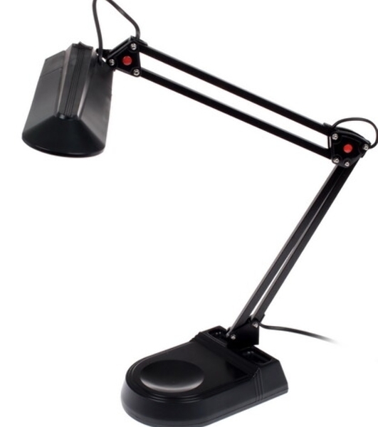 Лампа настольная Camelion KD-017A С0211W черный в к-те база+струбцина