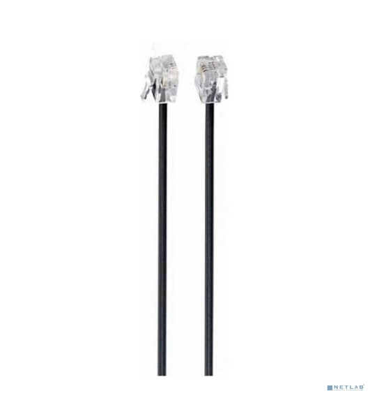 Кабель телефонный аппарат-розетка Cablexpert TC6P4C-2M-BK 2 м черный