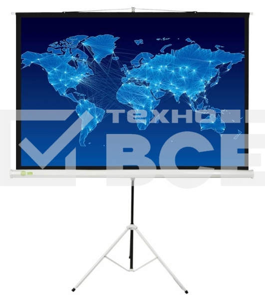 Экран Cactus 150x150см Triscreen CS-PST-150x150 1:1 напольный рулонный белый