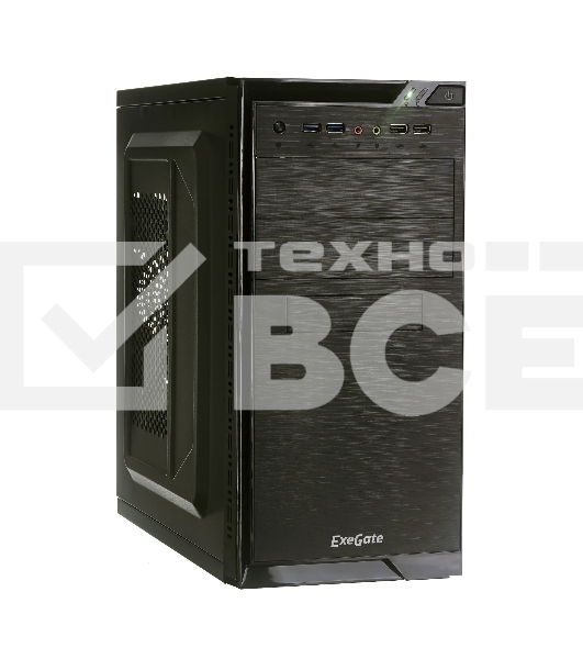 Компьютерный корпус Minitower Exegate EX272748RUS QA-412U Black, mATX, <XP600, Black, 120mm>, 2*USB+2*USB3.0, Audio