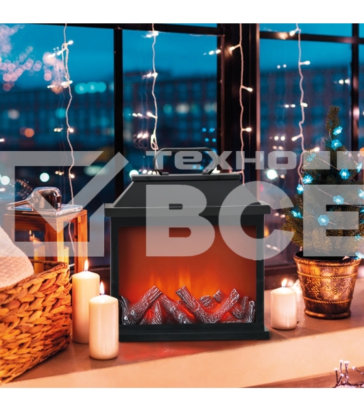 Светодиодный камин Neon-night 'Авангард' с эффектом живого огня 30х13х30 см, батарейки 3хС (не в комплекте) или от USB (в комплекте)