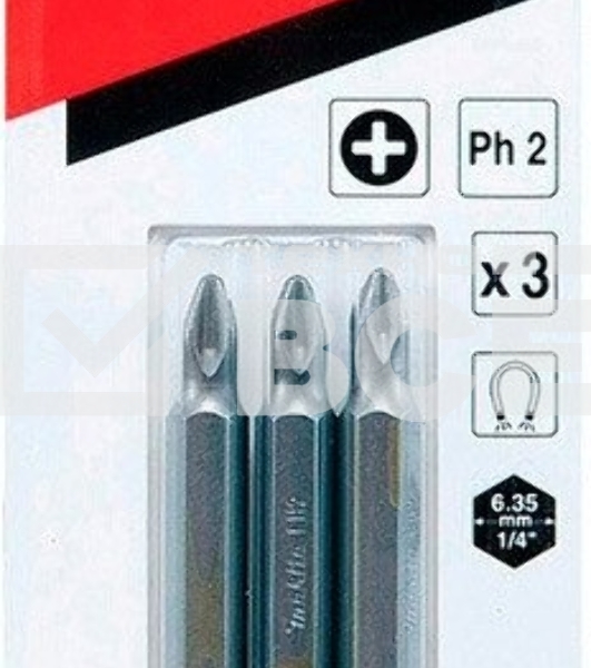 Бита MAKITA B-25220 Рh2, 50мм, 3шт.