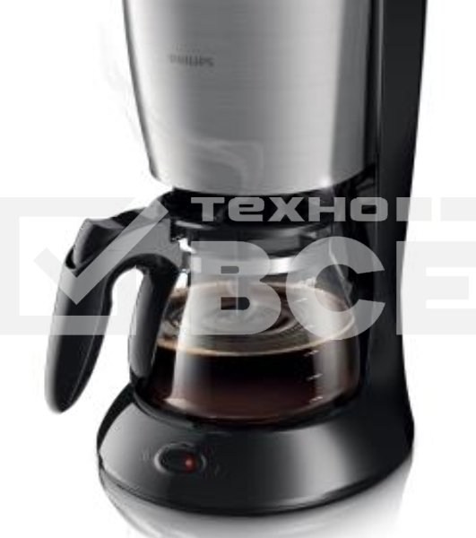 Кофеварка капельная Philips HD7462/20 черный/серебристый, исп. кофе - молотый, 1.2 л, 1000 Вт