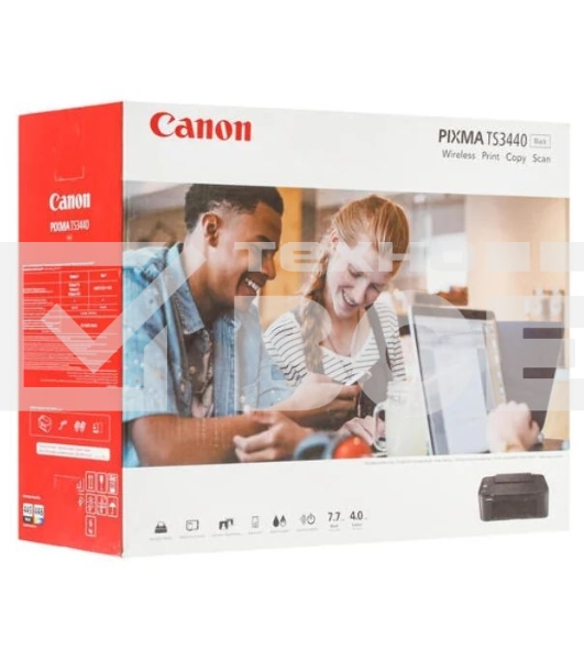 МФУ струйный Canon PIXMA TS3440 (4463C007), A4, цветной, печ. 7.7 стр/мин (ч/б) 4 стр/мин (цвет), 1200 x 4800 dpi (принтер) 600x1200dpi (сканер), USB, Wi-Fi, Air Print, Mopria