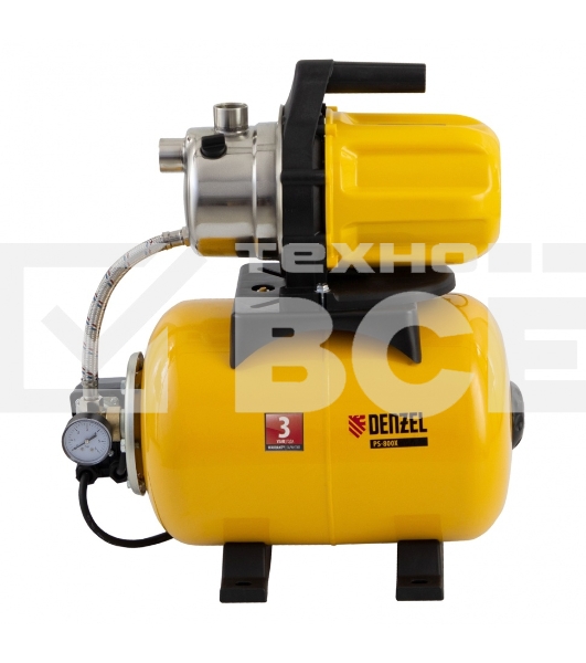 Насосная станция Denzel PS800X автоматическая 800Вт 3200л/ч ресивер 24л подъем 38м