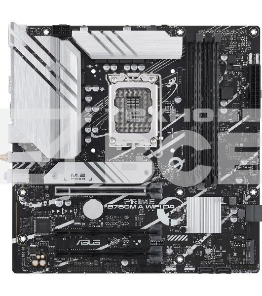 Материнская плата ASUS PRIME B760M-A WIFI D4, LGA 1700, Intel B760, 4xDDR4, 4xSATA, 2xM.2, 1xPCIe 4.0 x16, 1xPCIe 4.0 x4, 1xPCIe 4.0 x1, 2xHDMI, 1xDP, 1x 2.5Gb LAN, 2xUSB-A 3.2 Gen 2, 4xUSB-A 2.0, 3x3.5 мм, 7.1, mATX