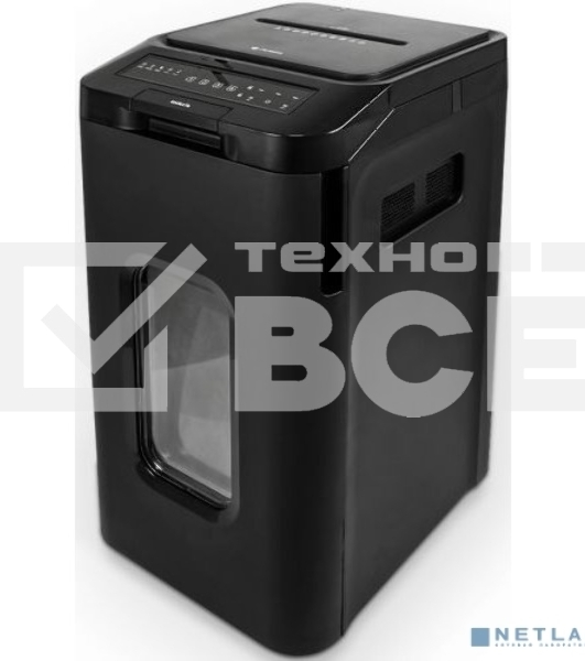 Уничтожитель документов ГЕЛЕОС АП55-5, DIN P-5 (5 ур-нь секр.), фрагмент 1,9х12мм, АВТОПОДАЧА 400 лист  (70г/м2), пл.карты/скрепки/скобы, 55 литров