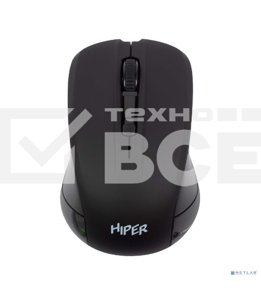 Мышь беспроводная HIPER HOMW-101-BT черный, 1600 dpi, радиоканал, USB, кнопки - 4