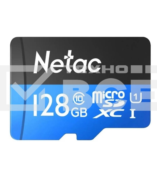 Флеш карта MicroSDXC 128GB Netac Class 10 UHS-I U1 P500 Standart + адаптер [NT02P500STN-128G-R]