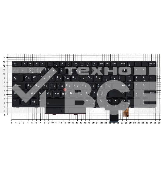 Клавиатура для ноутбука Lenovo ThinkPad T580 черная с подсветкой